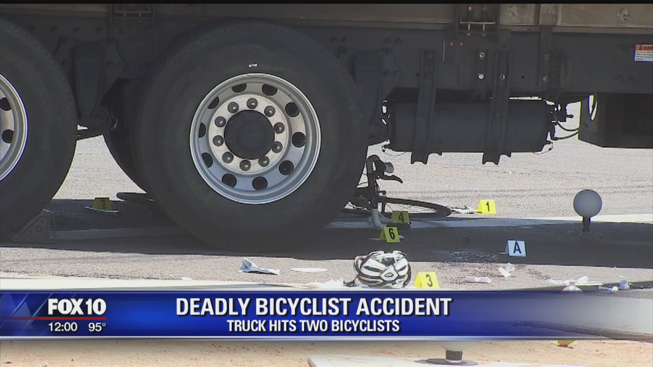 Woman killed after commercial truck hits bicyclists
