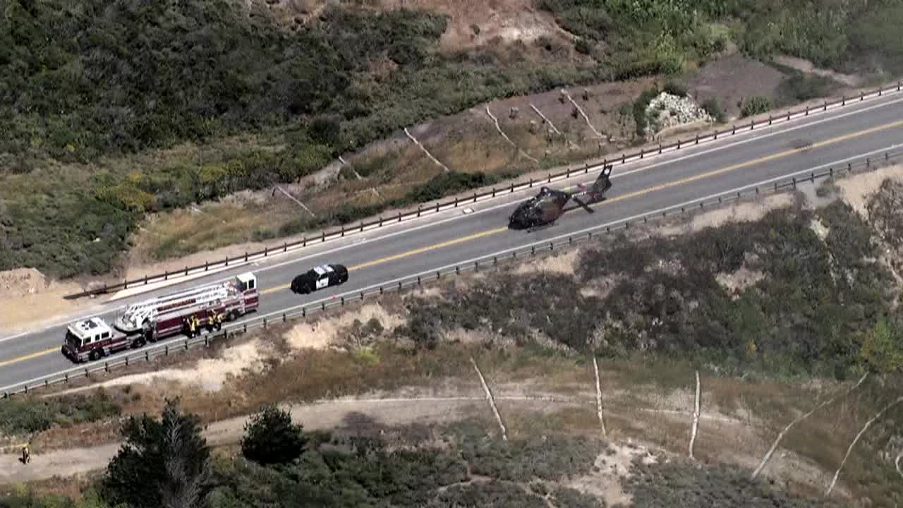 Person rescued after car went off a cliff