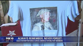 'Gold Star Family' mother biking across US, meeting other families of fallen heroes