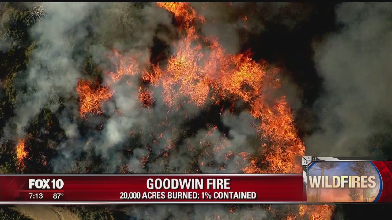 Goodwin Fire burns 20,000 acres, forces residents to evacuate