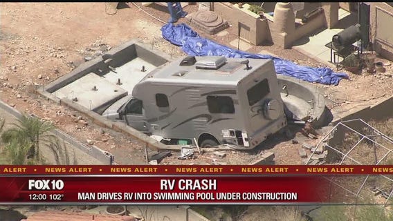 RV crashes into pool under construction in Fountain Hills