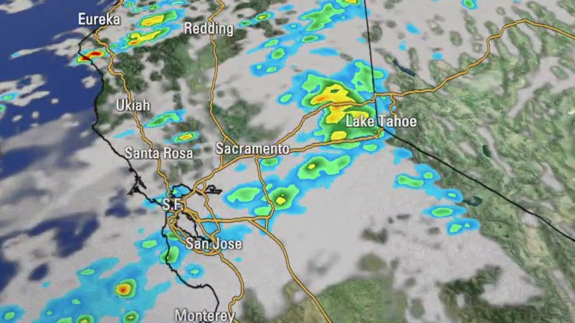 Cloudy skies, light rain