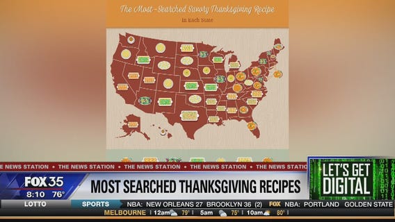 Thanksgiving map shows most-searched recipe by state