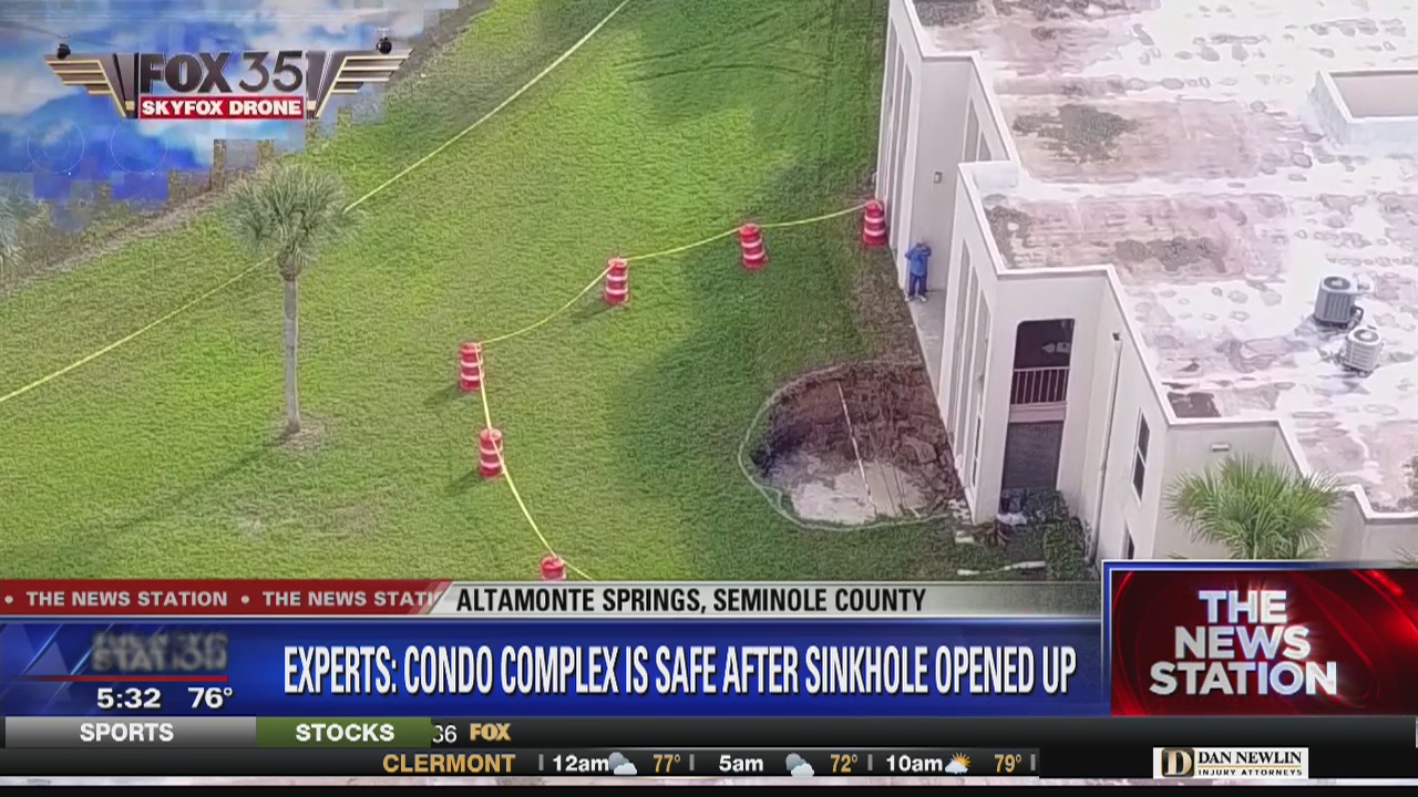 Condo complex is safe after sinkhole opens