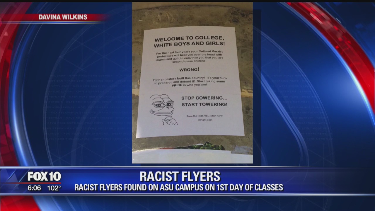 Racist flyers found at Arizona State University campus