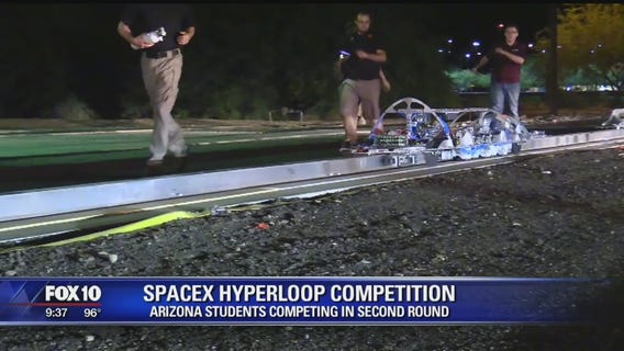 Arizona students competing in second round of a Hyperloop competition put on by SpaceX