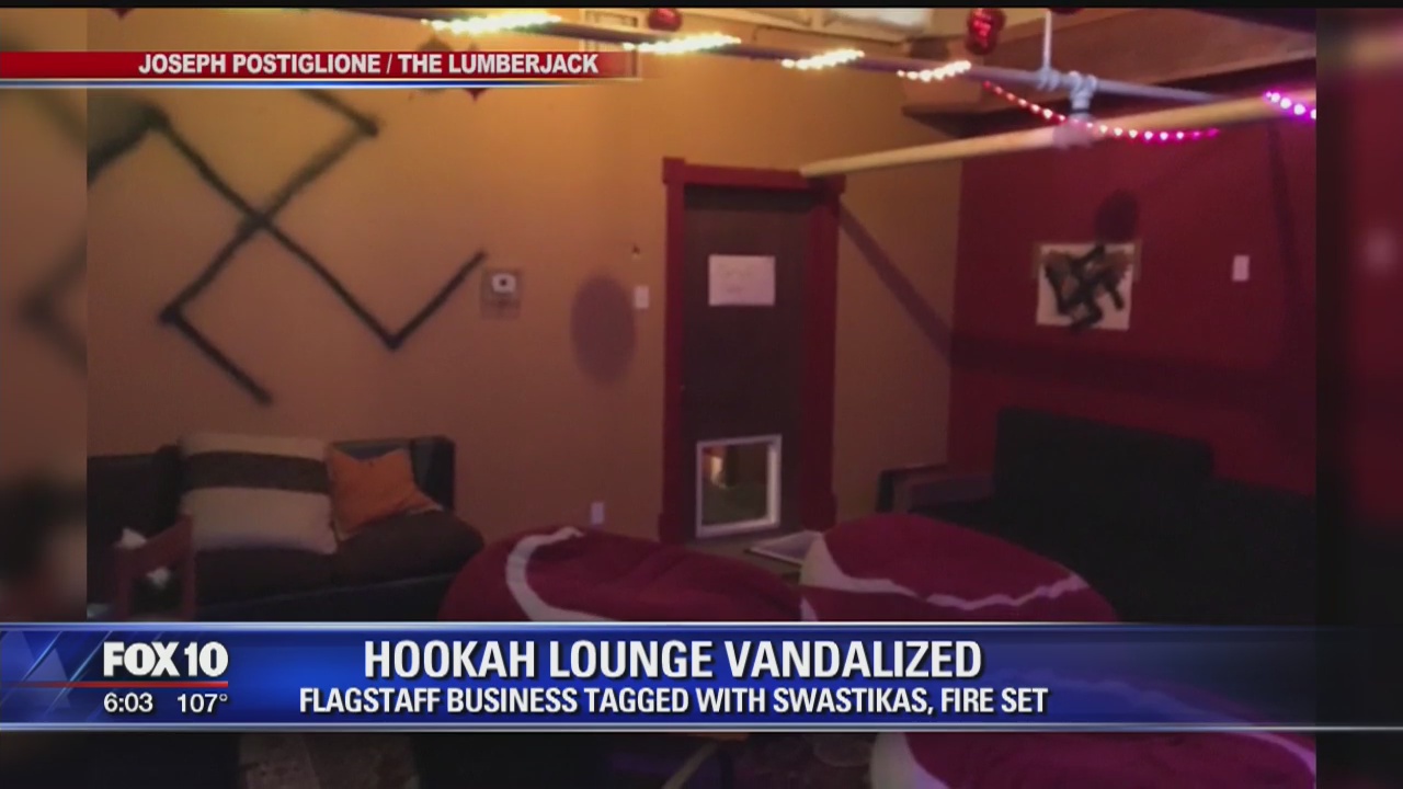 Flagstaff Police investigate incident where hookah lounge was vandalized with swastikas