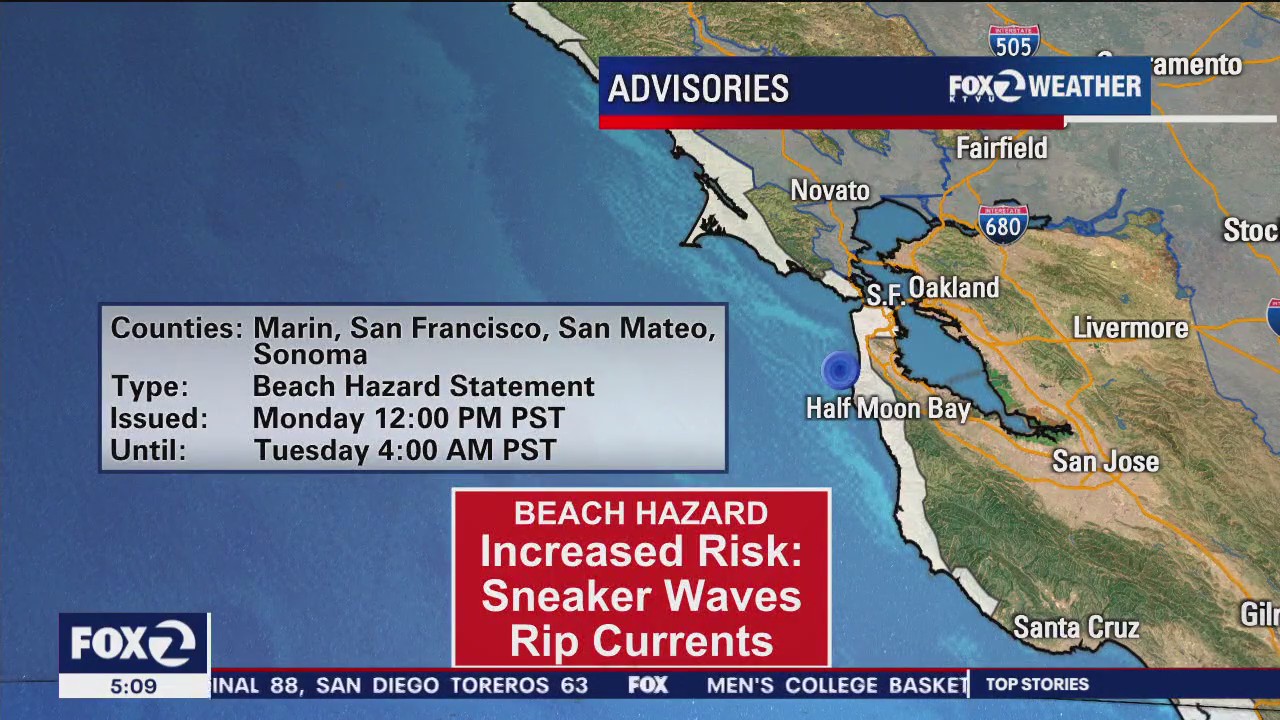 Sneaker waves, rip currents
