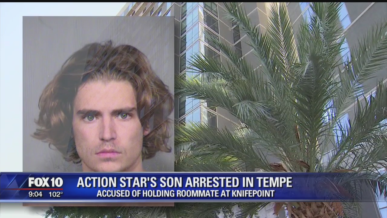 Action star's son accused of holding roommate at knifepoint