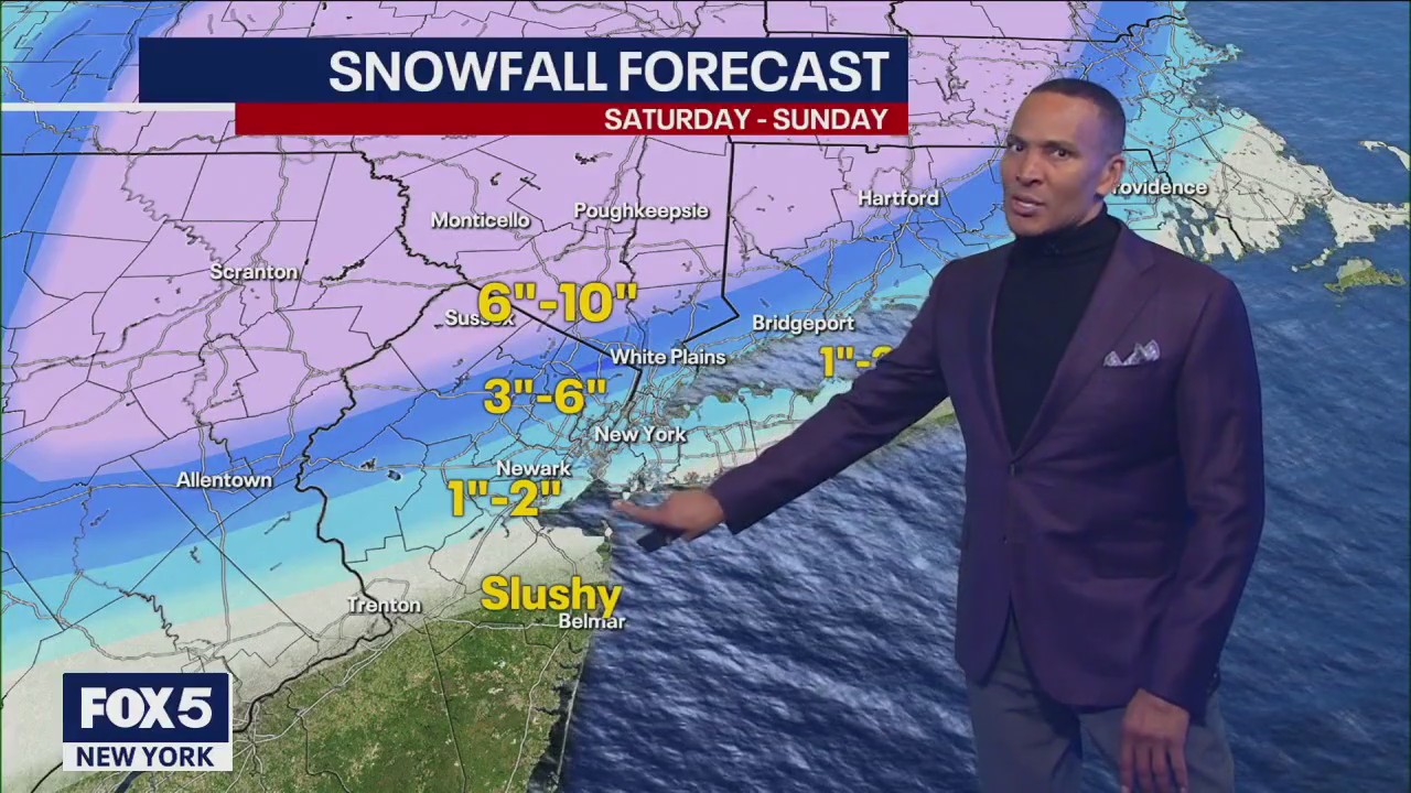 How much snow is expected in NYC?