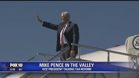 Vice President Pence arrives in Phoenix to tout tax reform