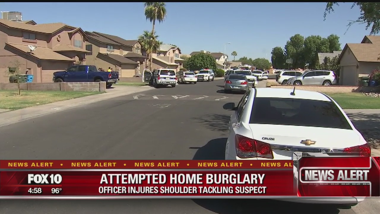 Officer injured while tackling burglary suspect | FOX 10 Phoenix