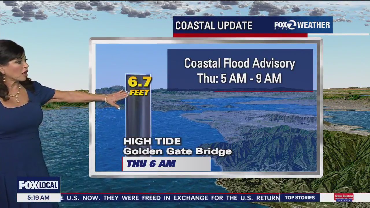 Dry skies, but coastal flood advisory