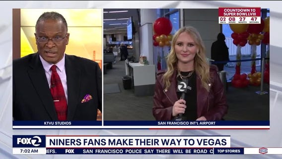 Niners fans take off from SFO for Super Bowl