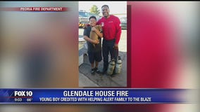 Young Glendale boy credited with helping alert family to house fire