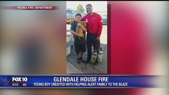 Young Glendale boy credited with helping alert family to house fire