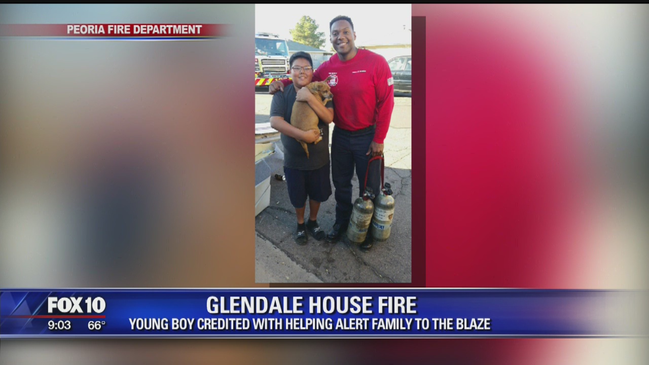 Young Glendale boy credited with helping alert family to house fire