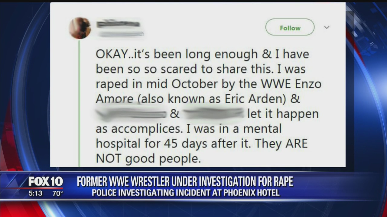 WWE wrestler accused of rape at Phoenix hotel