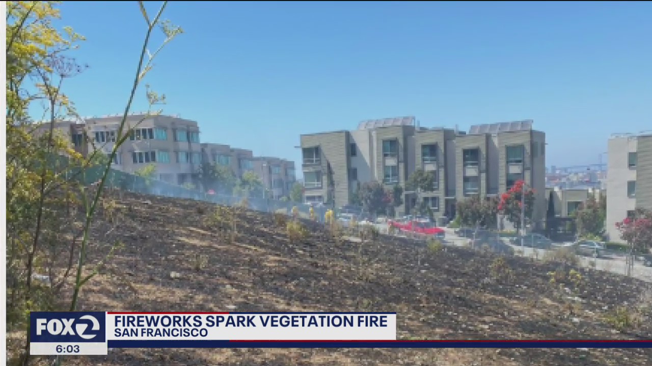 Illegal fireworks cause 2-acre brush fire in San Francisco