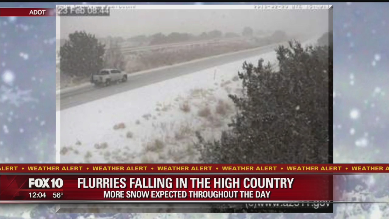 Snow flurries falling in the high country