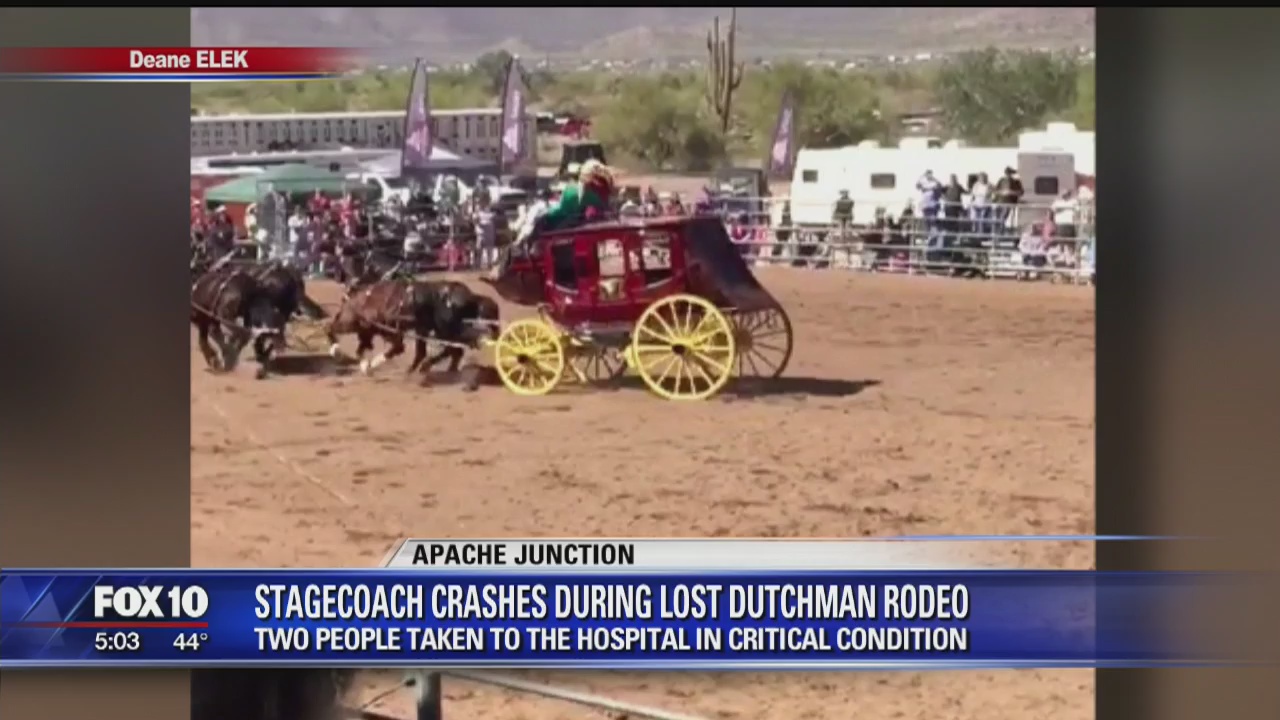 Horse-driven stagecoach slams into cars