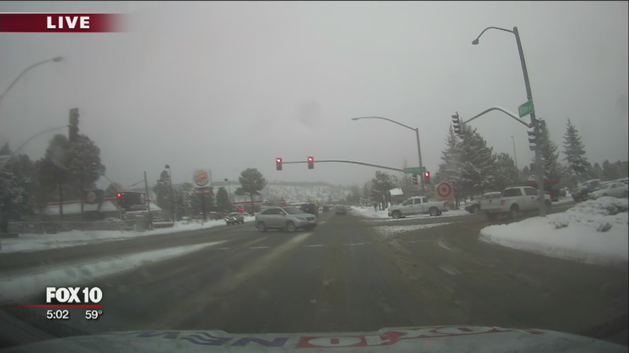 Snow, ice on highways as system crosses northern Arizona