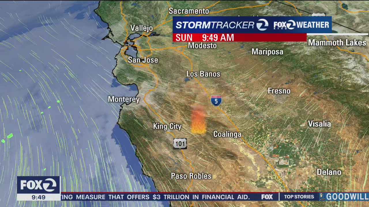 Fire near Fresno may push smoke into Bay Areao