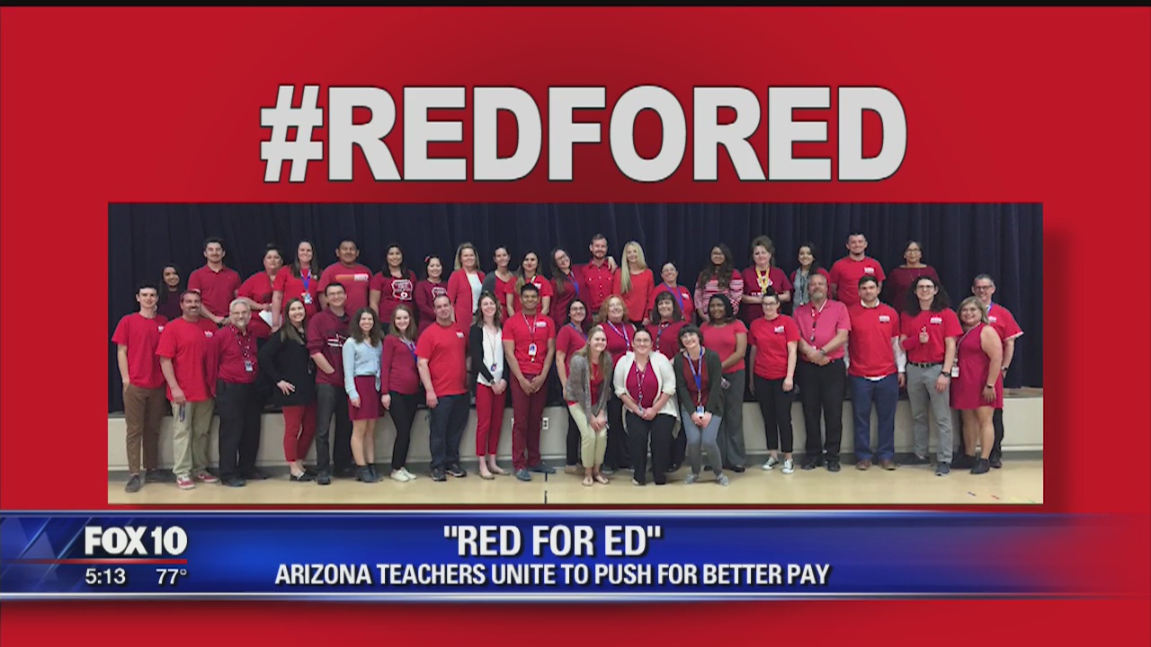 Arizona teachers adorn the color red in fight for higher pay