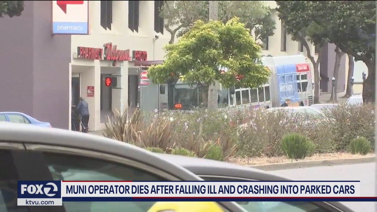 MUNI operator dies after falling ill and crashing into parked cars