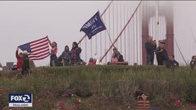 Trump supporters protest on the Golden Gate Bridge
