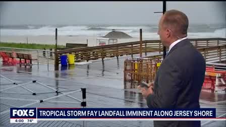 Tropical Storm Fay lashes the region