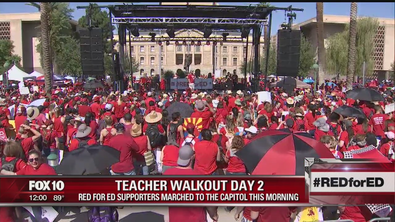 Arizona teachers rally, schools close for 2nd day