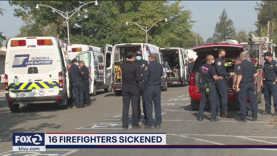 16 firefighters possibly sickened by carbon monoxide