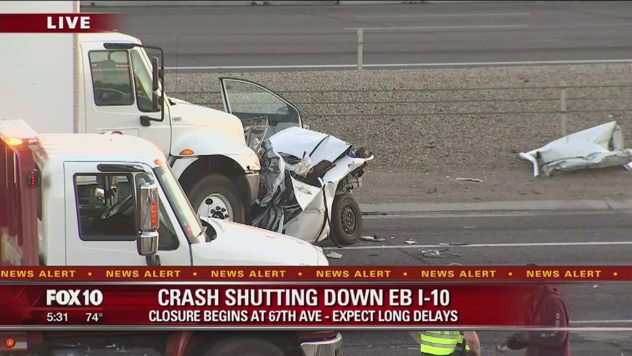 Deadly chain-reaction crash closes I-10 in Phoenix | FOX 10 Phoenix