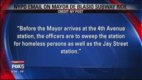 Email on mayor's subway station visit