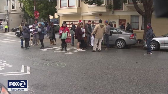 Demonstrators protest outside Mayor Breed's residence
