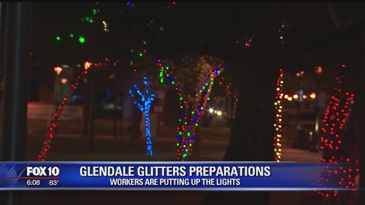 Workers prep for Glendale Glitters event