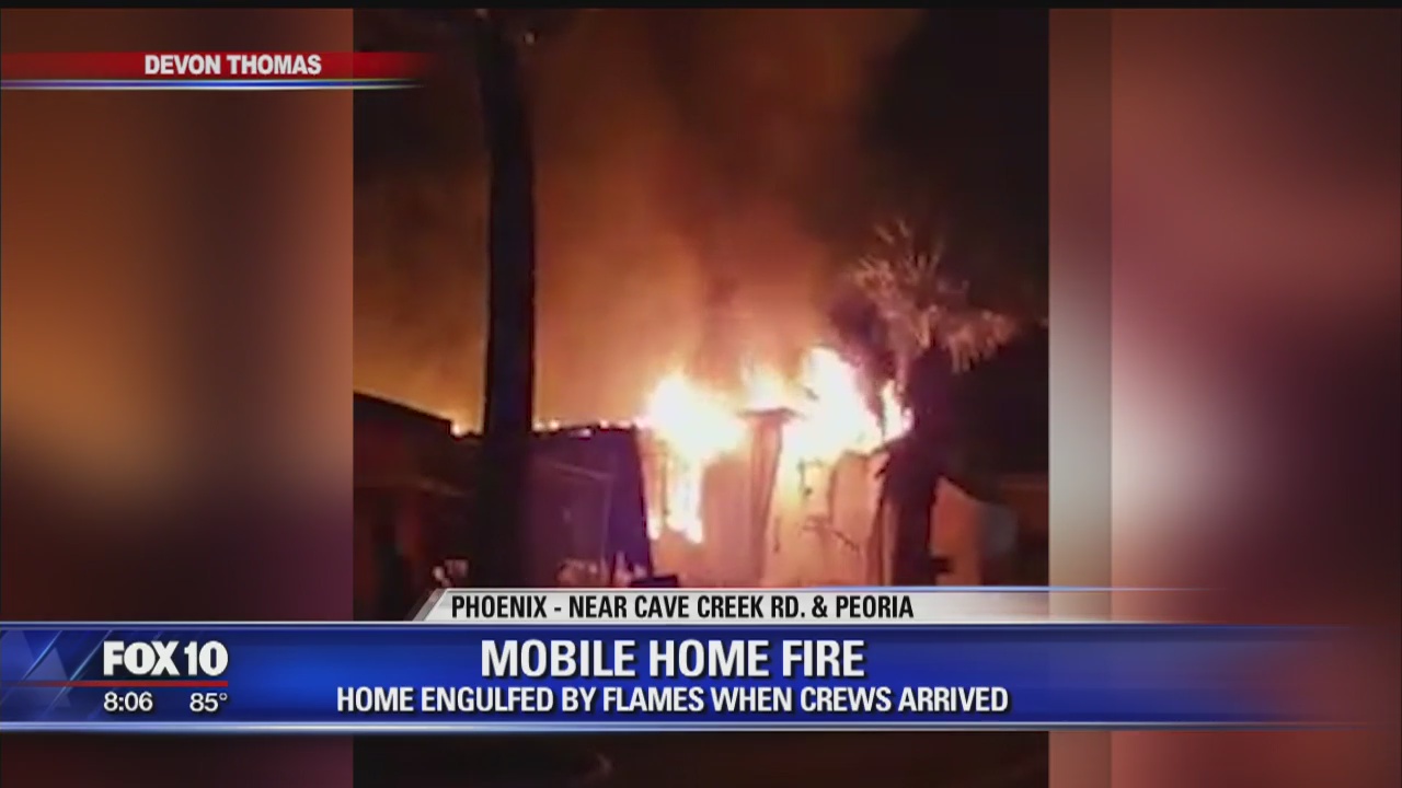 Fire destroys north Phoenix mobile home | FOX 10 Phoenix