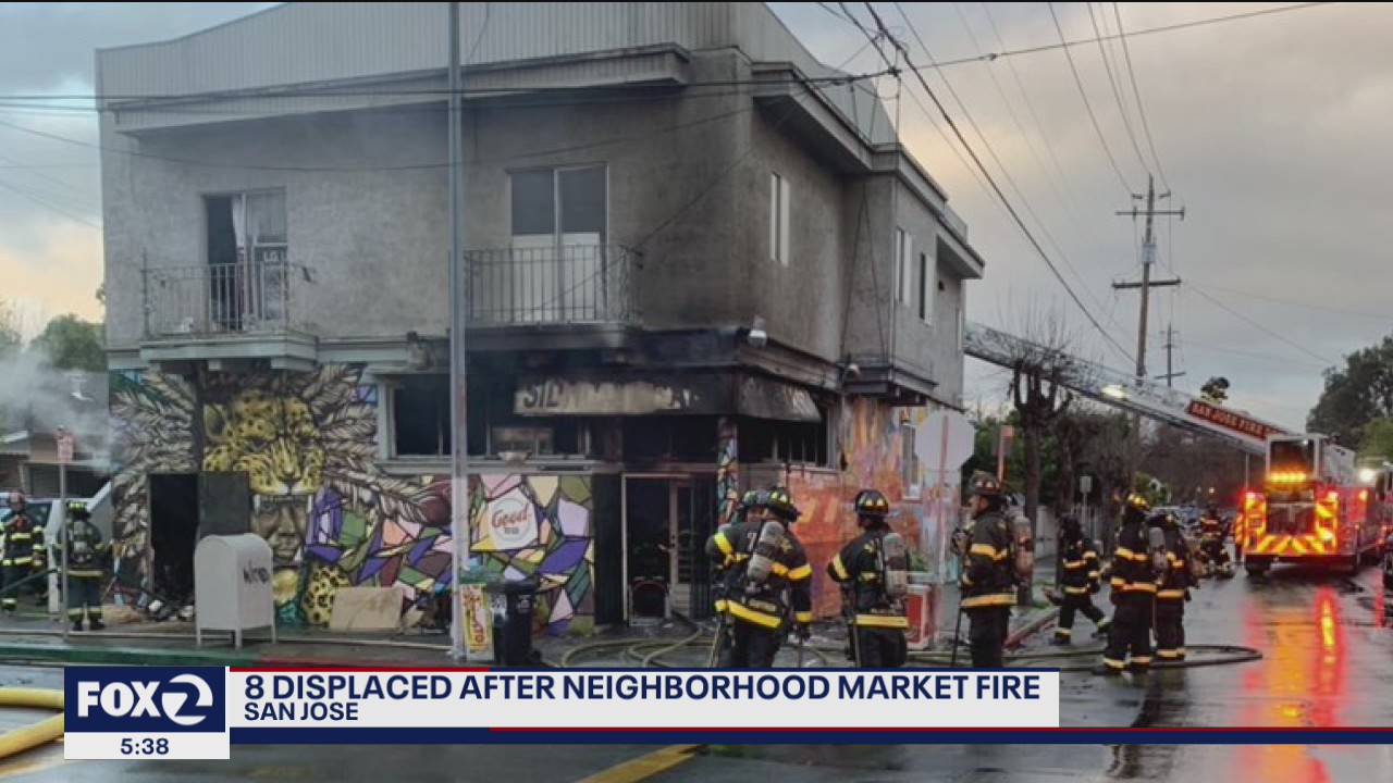 8 displaced after San Jose neighborhood market catches fire