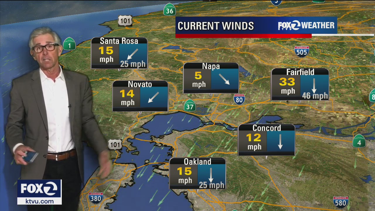 Winds in higher elevations to peak