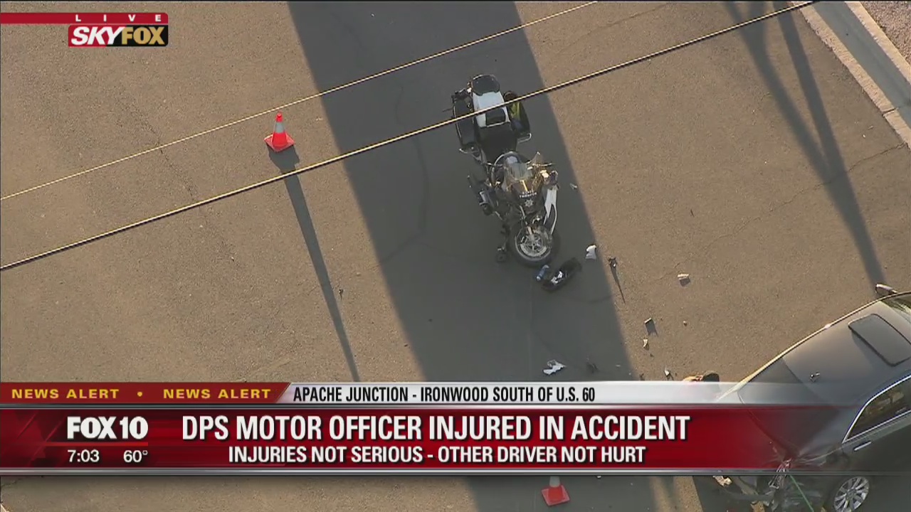 DPS motorcycle trooper injured in East Valley crash | FOX 10 Phoenix