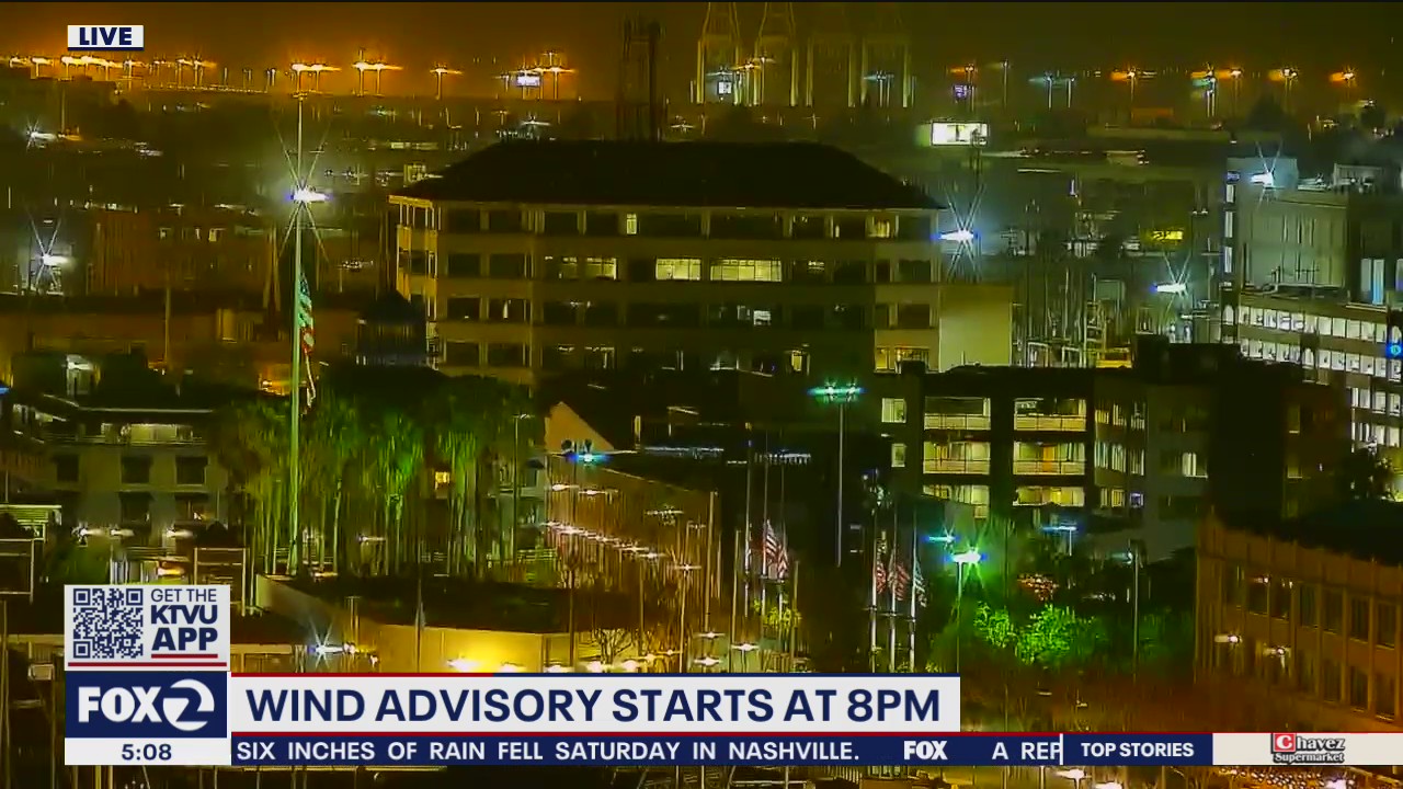 Wind advisory coming Bay Area Monday night