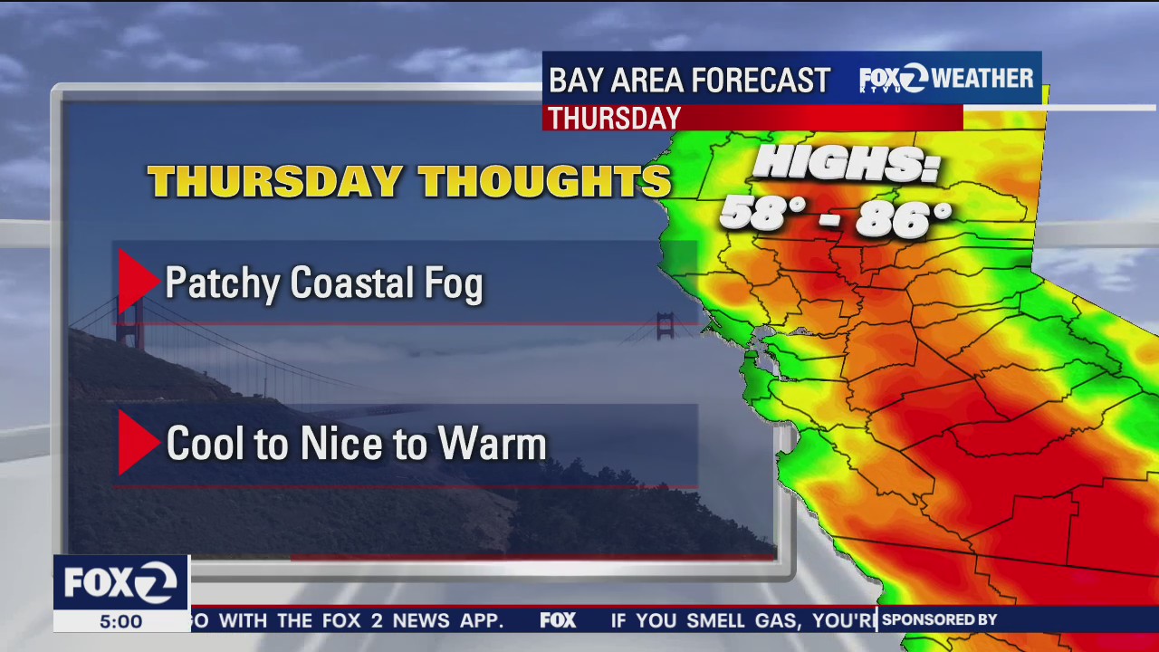 Cool to warm, highs could reach mid 80s