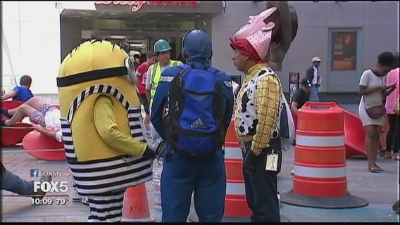 Antics of Times Square characters