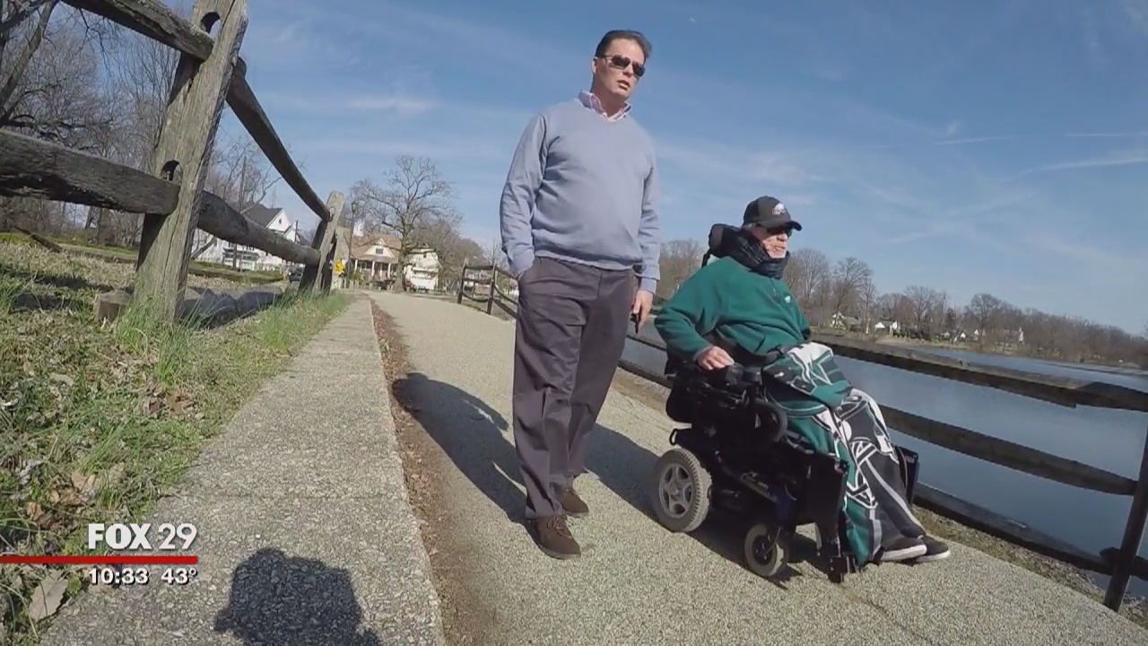 Wheelchair-bound man struggles with no crosswalk at local park