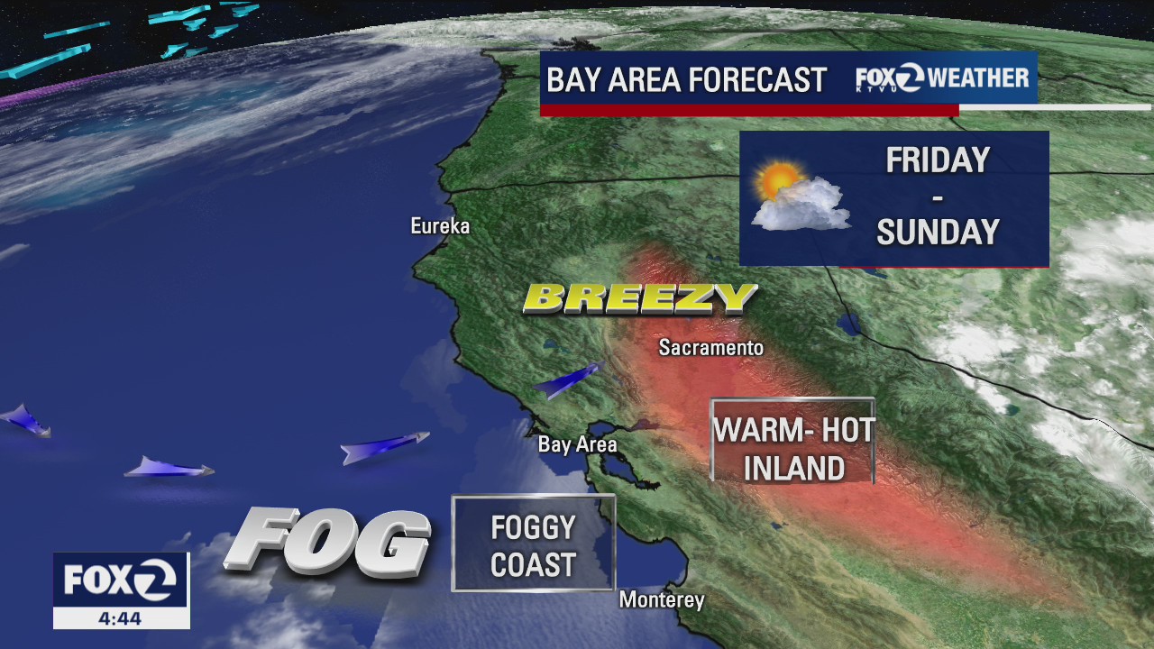 WEEKEND FORECAST: Warm inland, foggy along the coast