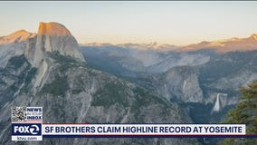 Two San Francisco brothers claim highline record at Yosemite