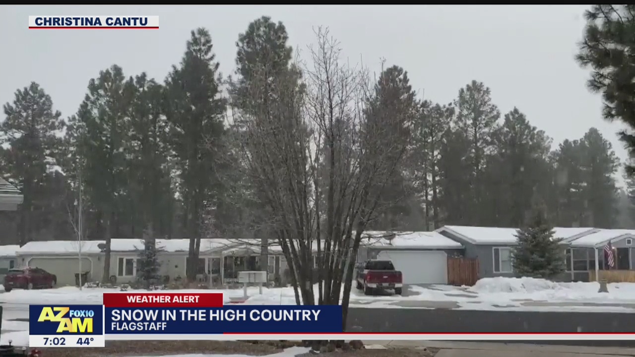 Northern Arizona residents wake up to a snowy morning