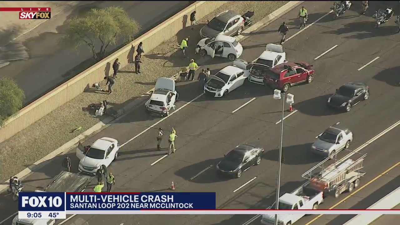DPS: 4 injured in 10-car crash along Loop 202 Santan in Chandler | FOX ...