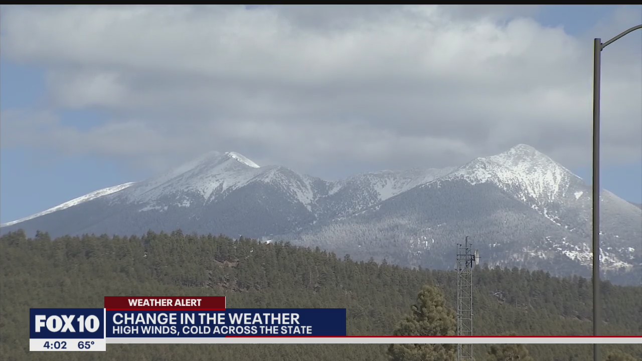 Flagstaff buffeted by wind
